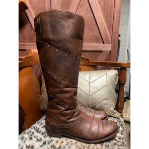 Liberty Black leather boots size 10.5, western, cowgirl, studded